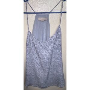 Loft Women’s Size Small Light Blue Spaghetti Tank Top Geometric Print NWOT